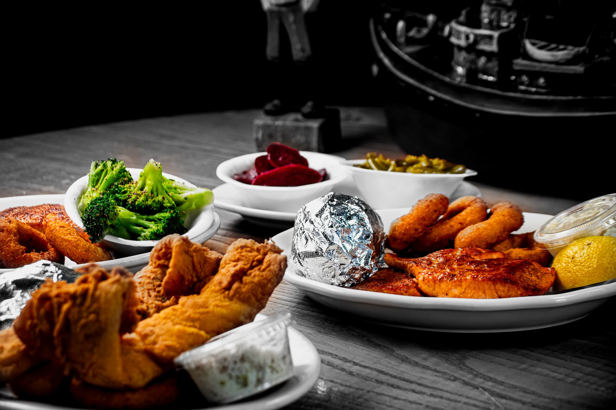Delicious fried Calabash seafood platter